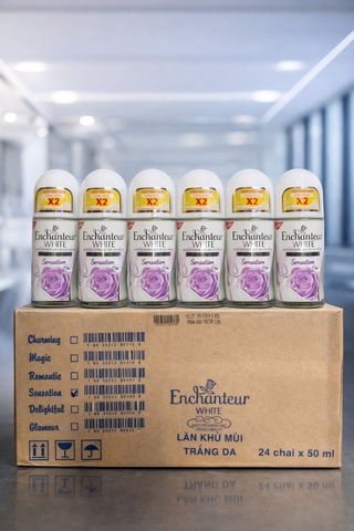 LĂN KHỬ MÙI ENCHANTEUR SENSATION 50ML x 24 CHAI ( TÍM )