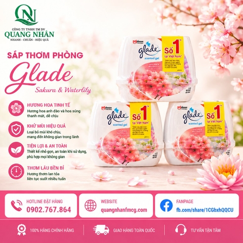 Sáp thơm GLADE - hương hoa anh đào lily 180grx2 / 6 PAck