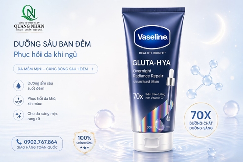 SỮA DƯỠNG THỂ VASELINE OVERNIGHT BAN ĐÊM XANH 70X 300ML x 12 CHAI