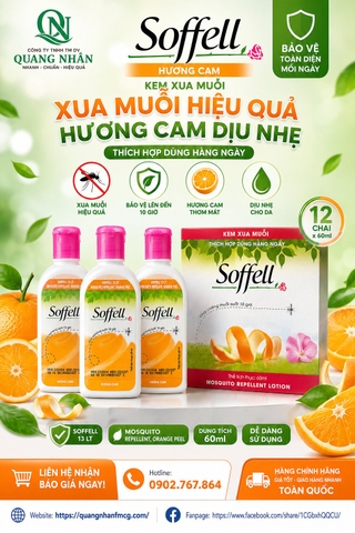 Kem chống muỗi SOFFELL hương cam 60ml (12 chai)