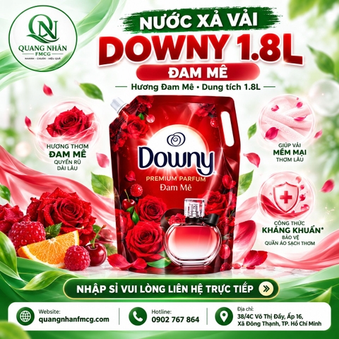 Nước Xả Vải Downy Hương Đam Mê Chai 1.8l x 4 túi