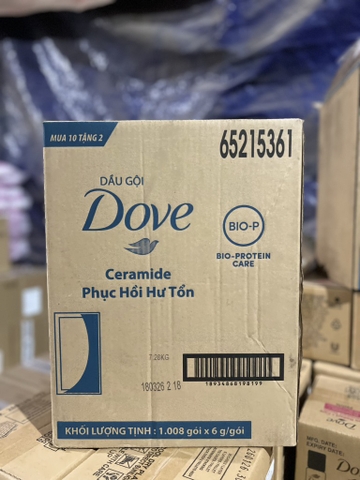 Dầu gội DOVE phục hồi hư tổn 6g x 10 + 2 gói x 84 dây
