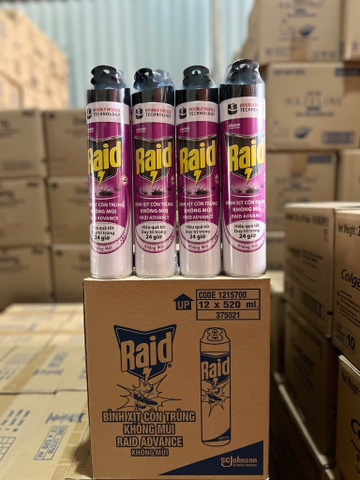 XỊT CÔN TRÙNG RAID - KH. MUI 520ML x 12 chai - DN