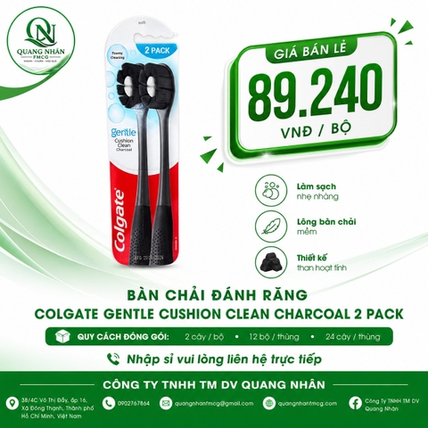 Bàn chải đánh răng COLGATE cushion clean charcoal 12 bộ