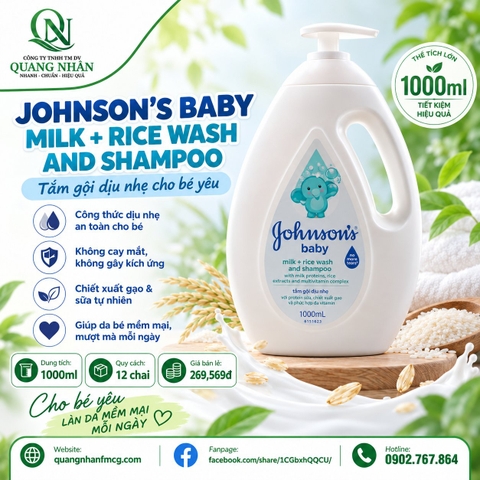 Sữa tắm baby JOHNSON'S sữa và gạo 1000ml