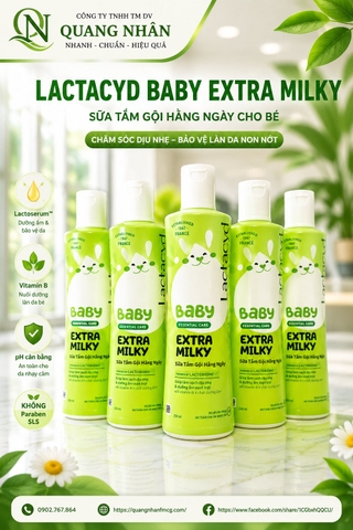 LACTACYD BABY EXTRA MILKY 250ML X 24 CHAI