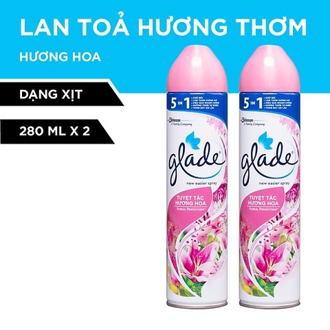 Bộ đôi xịt thơm phòng GLADE hương cỏ hoa 280mlx2/ 6 PAck