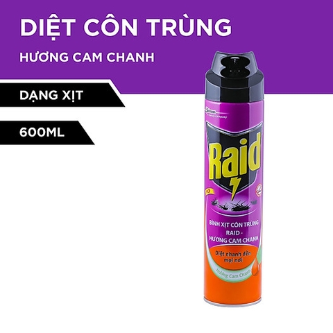 Xịt côn trùng RAID - h.cam chanh 520ml x 12 chai - dn - ảnh 2