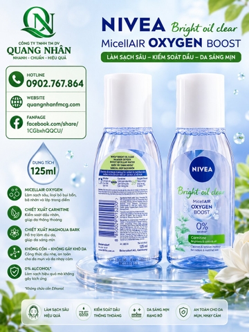 86610 NƯỚC TẨY TRANG NIVEA KIỂM SOÁT NHỜN 125ML  x 30 CHAI ( xanh lá )