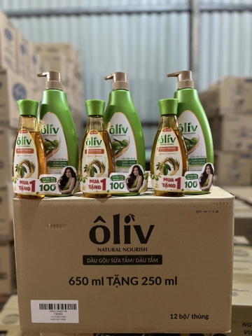 DẦU GỘI ÔLIV CHẮC KHOẺ BỒNG BỀNH 650ML + DT 250ML) x 12 BỘ