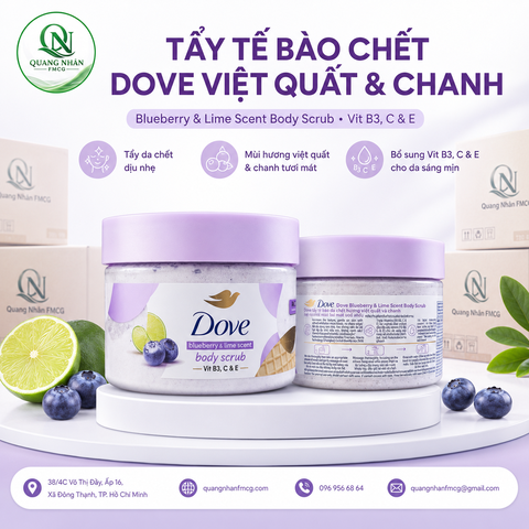 Dove tẩy da chết việt quất & chanh 280g