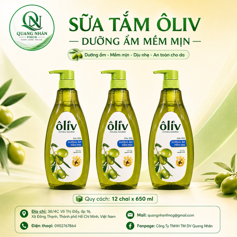 Sữa tắm ÔLIV dưỡng ẩm mềm mịn 650ml