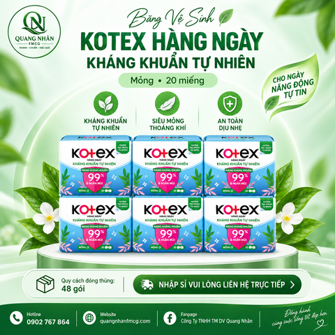 Băng vệ sinh KOTEX hằng ngày kháng khuẩn - 20 miếng