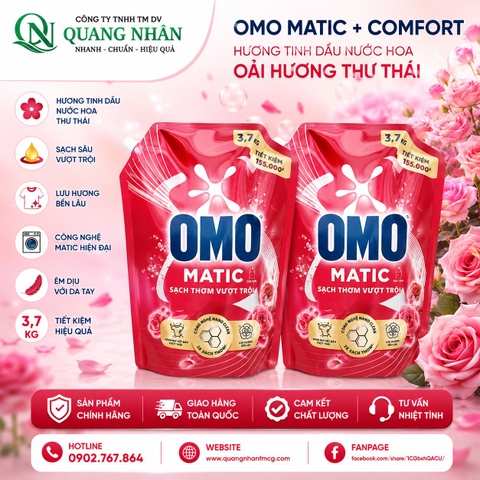 Nước giặt OMO matic sạch thơm vượt trội 3.7kg