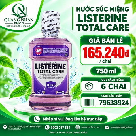 Nước súc miệng LISTERINE Total Care mouthwash chăm sóc toàn diện 10in1 750ml