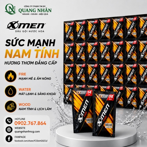 Dầu gội XMEN dây fire 12 tang 4 5g x 90 dây / thùng