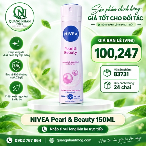 Xịt ngăn mùi NIVEA nữ ngoc trai 150ml