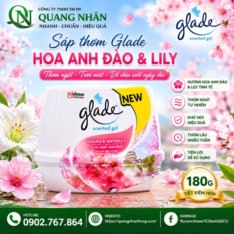 Sáp thơm GLADE - hoa anh dao lily 180g x 12 cục
