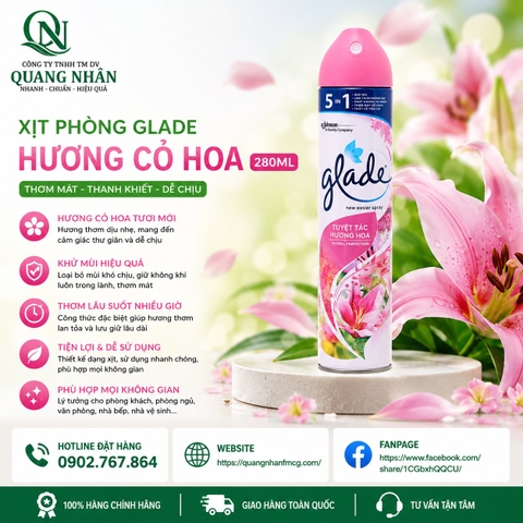 XỊT PHÒNG GLADE - H.CO HOA 280ML x 12 chai