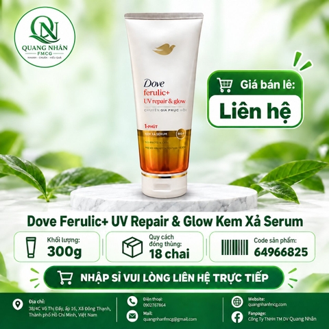 Kem xả serum DOVE ferulic+uv repair & glow 300ml