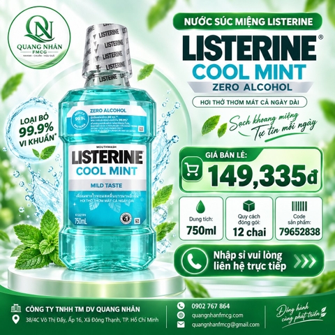 Nước súc miệng Listerine Coolmint Zero Alcohol