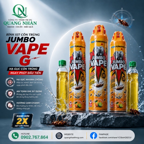 Xịt côn trùng JUMBO vape g h.cchanh 600ml + nrc sl 400g