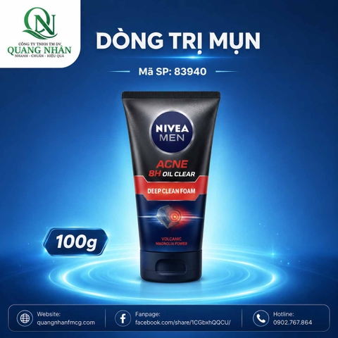 83940 SỮA RỬA MẶT NIVEA NAM ACNE REDUCTION DETOX MUD 100G x 24 CHAI
