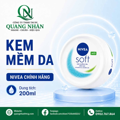89050 - Kem Dưỡng Mềm Da Nivea Soft Crème (200 Ml) x 24 chai