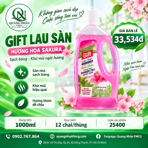 Nước lau sàn Gift Pink Sakura 1000ml