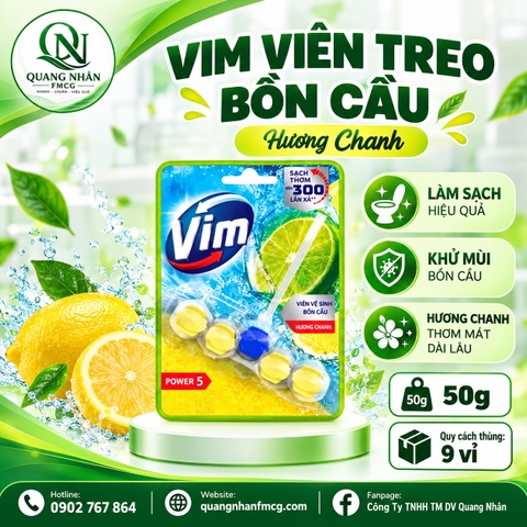 VIM Viên Treo Bồn Cầu Hương Chanh 50g / 9 viên