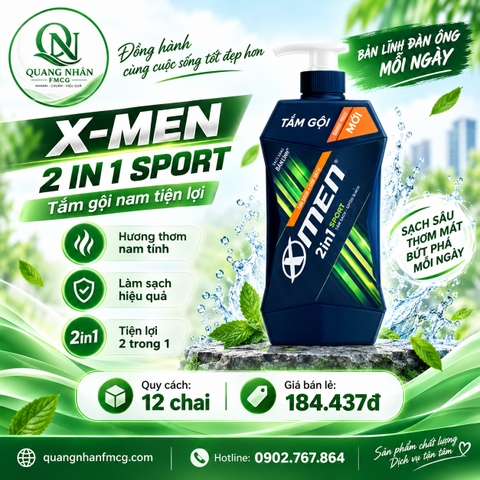 Tắm gội XMEN 2in1 wood 650g