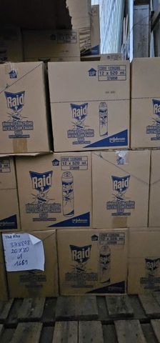 Xịt côn trùng RAID - h.cam chanh 520ml x 12 chai - dn