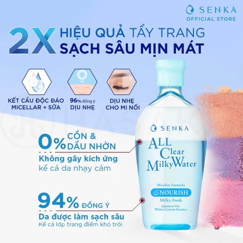 Nước Tẩy Trang Senka Milky 230ml x 36 chai ( xanh dương )