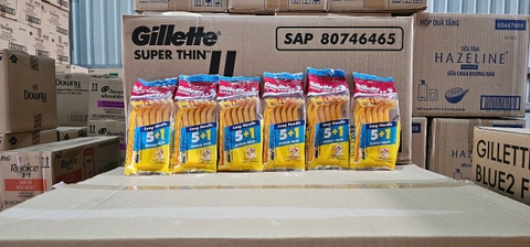 Dao cạo GILLETTE super thin ii 5+1 6x12(cán vàng) - ảnh 2
