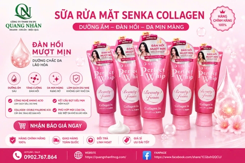Sữa rửa mặt Senka Hồng Collagen Đàn hồi mướt mịn 120g x 48 tuýp ( Hồng )