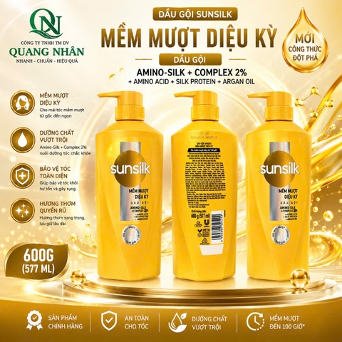 Dầu gội SUNSILK mềm mượt diệu kỳ 600g