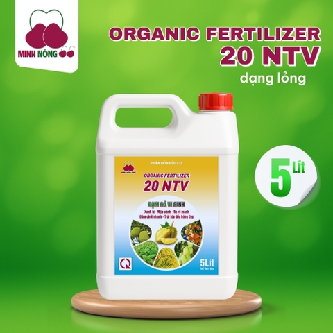 Phân bón hữu cơ Organic Fertilizer 20 NTV – can 5 lít – dạng nước