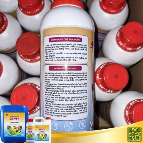 Phân bón hữu cơ Organic Fertilizer 20 NTV – chai 1 lít – dạng nước