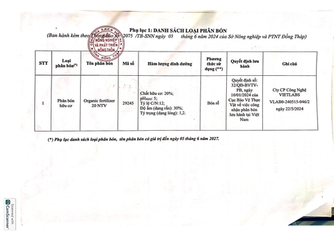 Phân bón hữu cơ Organic Fertilizer 20 NTV – can 20 lít – dạng nước