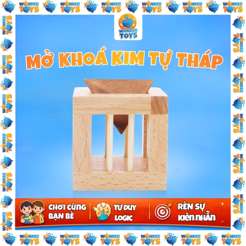 Gảm Trí Tuệ Mở Khóa Kim Tự Tháp Khỏi Lồng Gỗ – Đồ Chơi IQ Giải Đố Logic Rèn Luyện Tư Duy