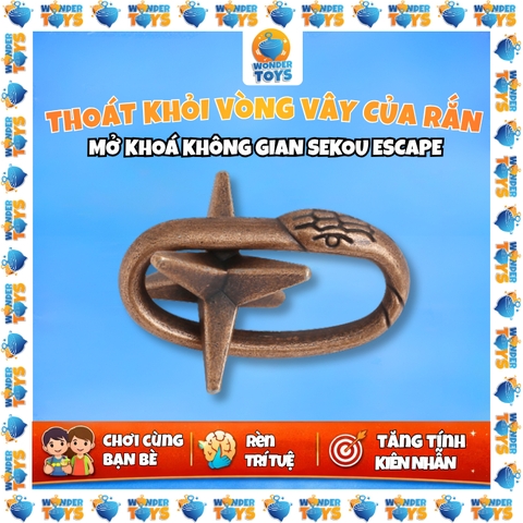 Đồ Chơi Trí Tuệ Giải Đố IQ Khóa Kim Loại - Đồ Chơi Mở Khóa Không Gian Thoát Khỏi Vòng Vây Rắn