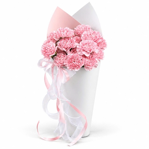Bó Hoa Cẩm Chướng Hồng Dạng Ốc Quế | Quà Tặng 20/10 Cho Mẹ · Cô Giáo · Bạn Bè · Đồng Nghiệp [HCM Only]