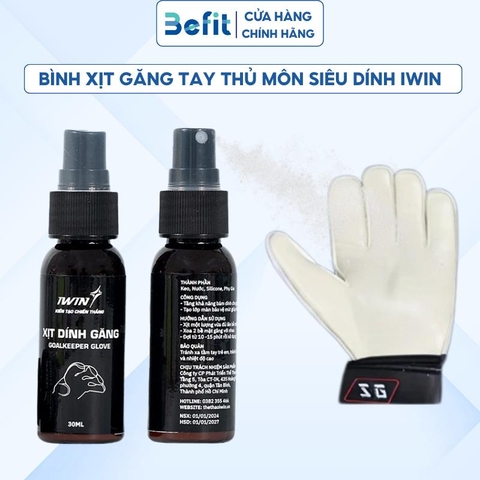 Bình xịt dính găng tay thủ môn chất lượng cao IWIN X BEFIT, Bình xịt găng bắt bóng cải thiện độ dính