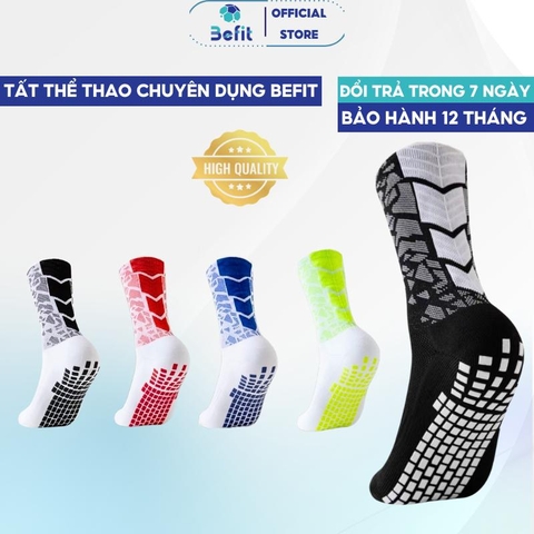 Tất vớ thể thao chuyên dụng BEFIT bảo vệ toàn diện khớp chân chống trơn trượt, tất bóng đá, pickleball, cầu lông