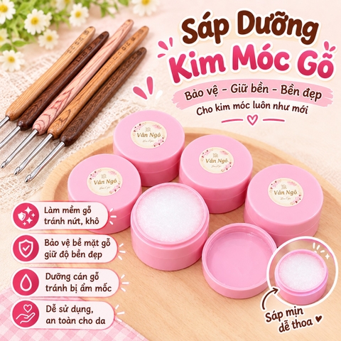 Sáp dưỡng kim móc cán gỗ (lọ 5gr)