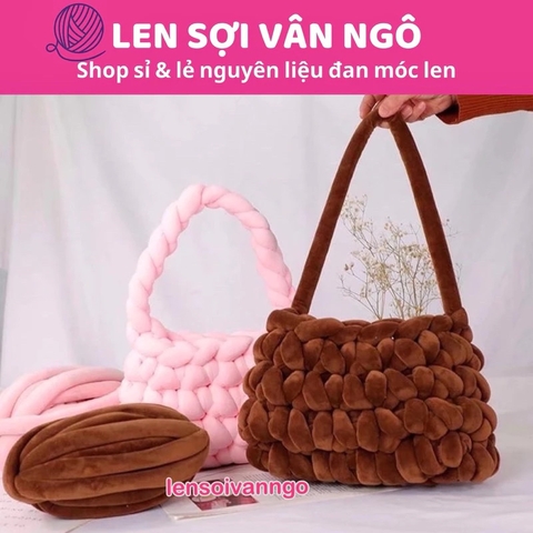 Len Chunky Nhung sợi to (cuộn 240gr) (26309)