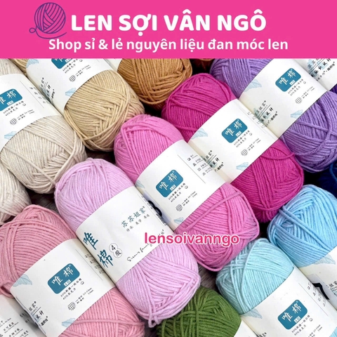 Len Susan 4 đan móc áo, khăn, thú bông, mũ... (cuộn 50gr) (26284)