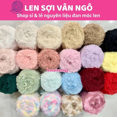 Len lông thỏ siêu mượt đan/móc thú bông, khăn, mũ (cuộn 100gr) (26299)