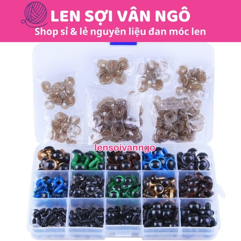 Hộp mắt thú màu có chốt (132 cặp) (26147)
