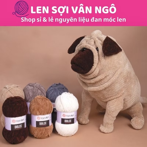 Len nhung YarnArt DOLCE siêu mềm mượt đan/móc thú bông, chăn, khăn, mũ….(cuộn 100gr) (26320)